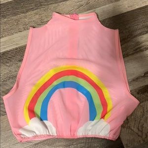 Rainbow festival crop top